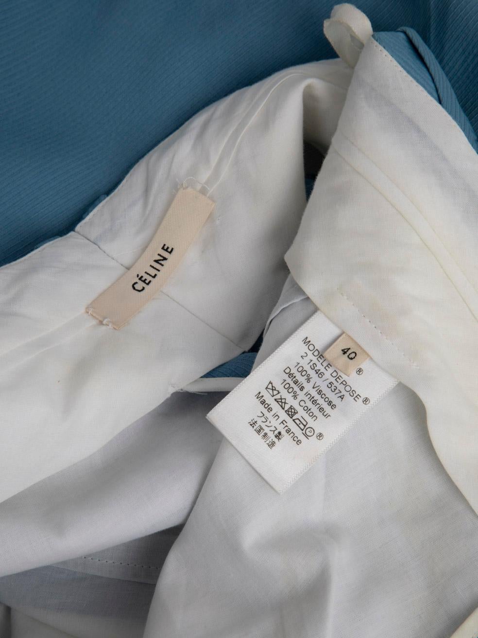 Céline Blue Wide Fit Trousers Size L For Sale 2