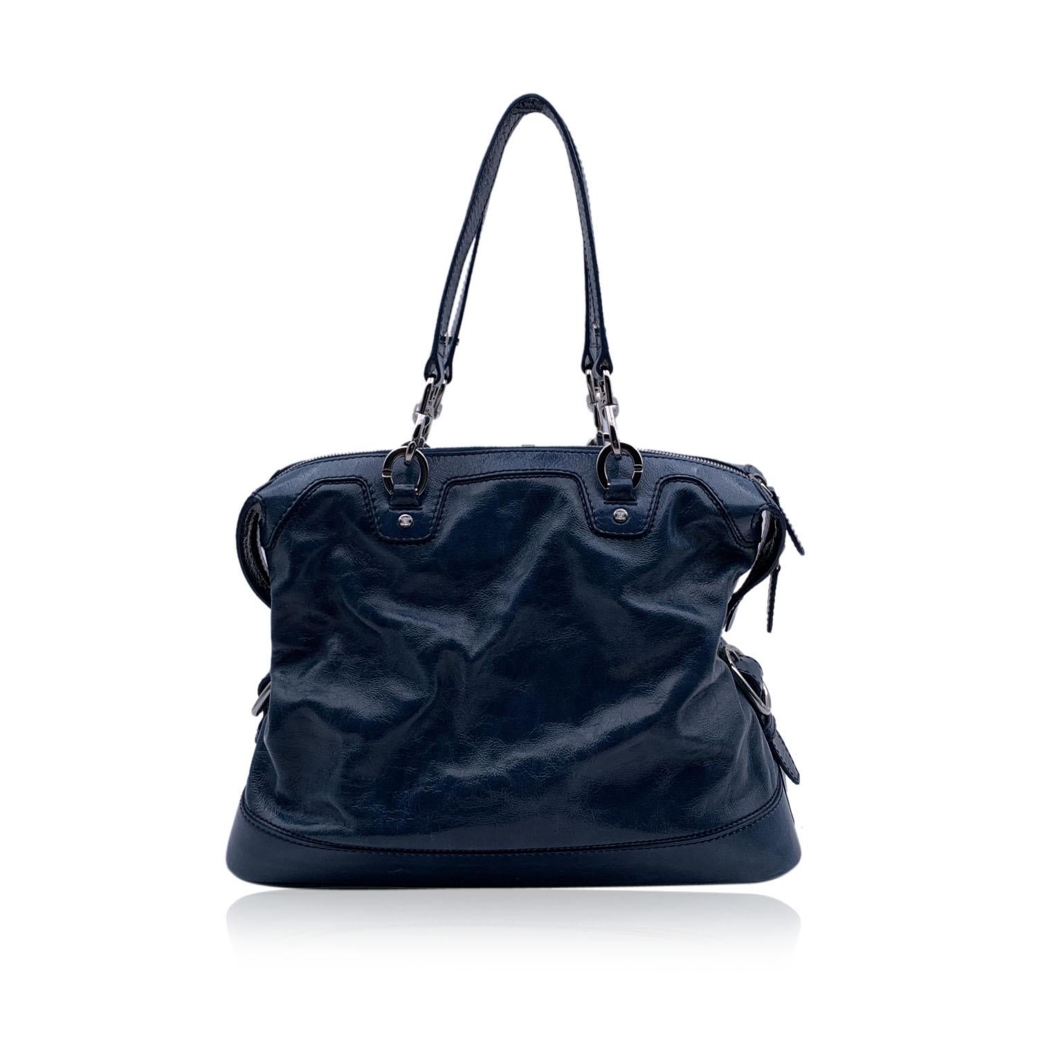 Celine Bluette Patent Leather Tote Shoulder Bag Handbag 1