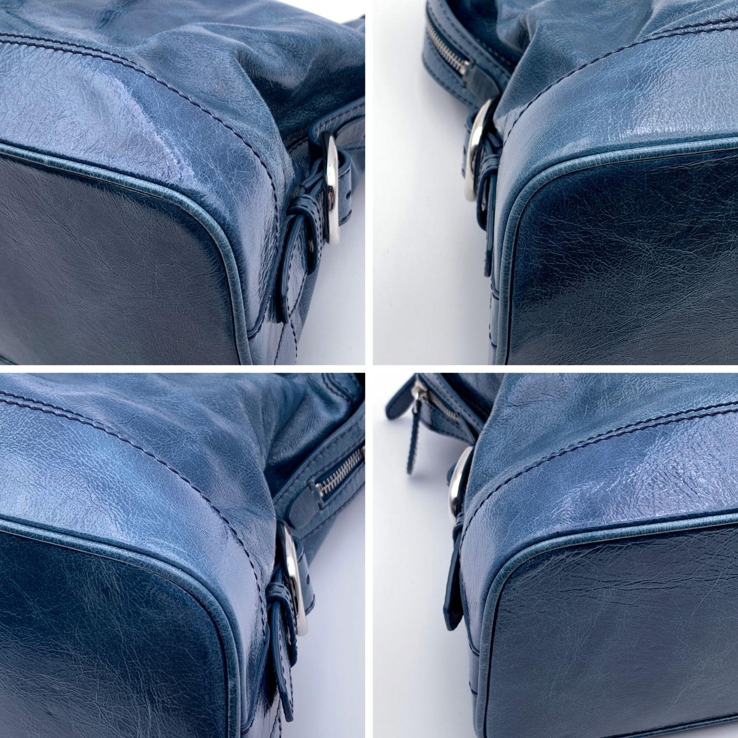 Celine Bluette Patent Leather Tote Shoulder Bag Handbag 2
