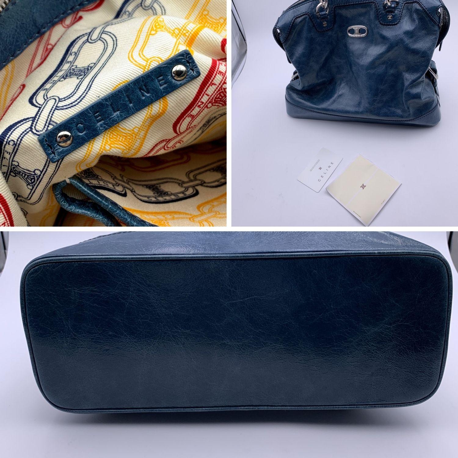 Celine Bluette Patent Leather Tote Shoulder Bag Handbag 3