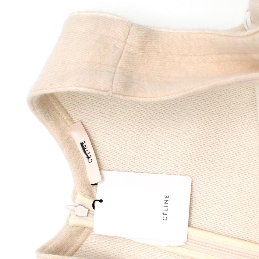 Celine Bone White Asymmetric Knit Dress XS 36 In New Condition In London, GB