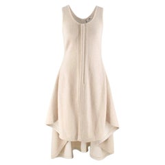 Celine Bone White Asymmetric Knit Dress XS 36