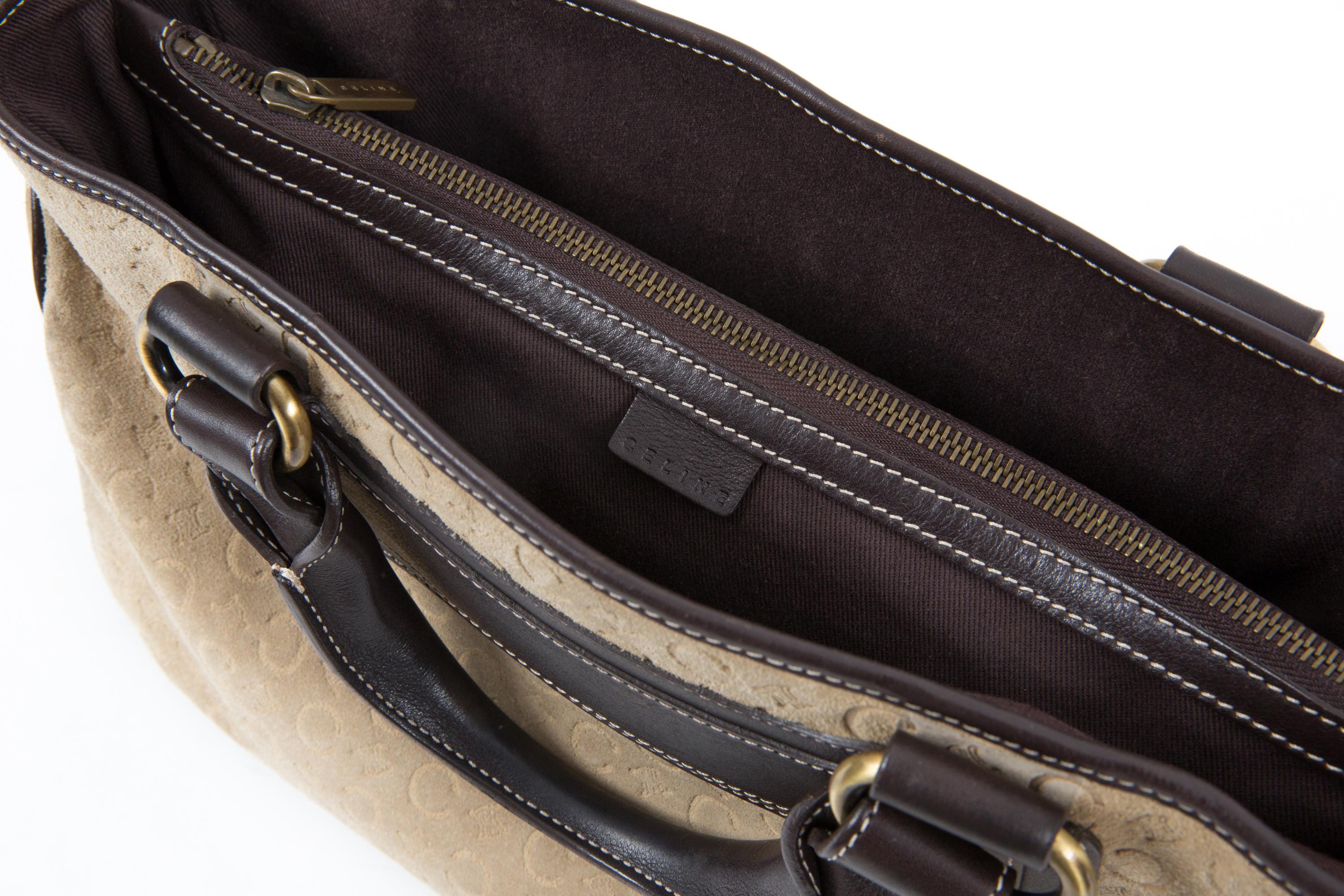 Celine Boogie Suede Triomphe Hand Bag For Sale 1