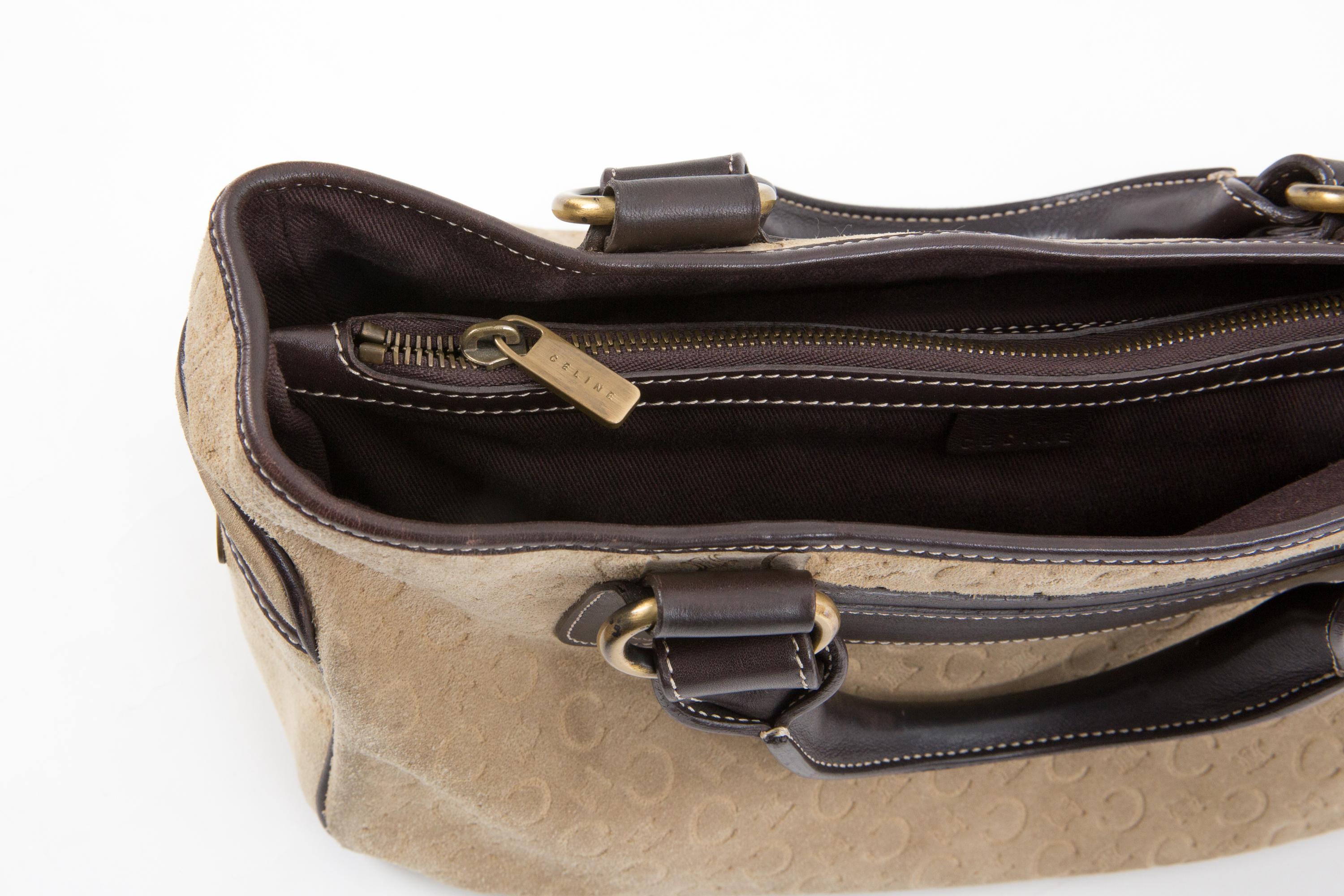 Celine Boogie Suede Triomphe Hand Bag For Sale 2