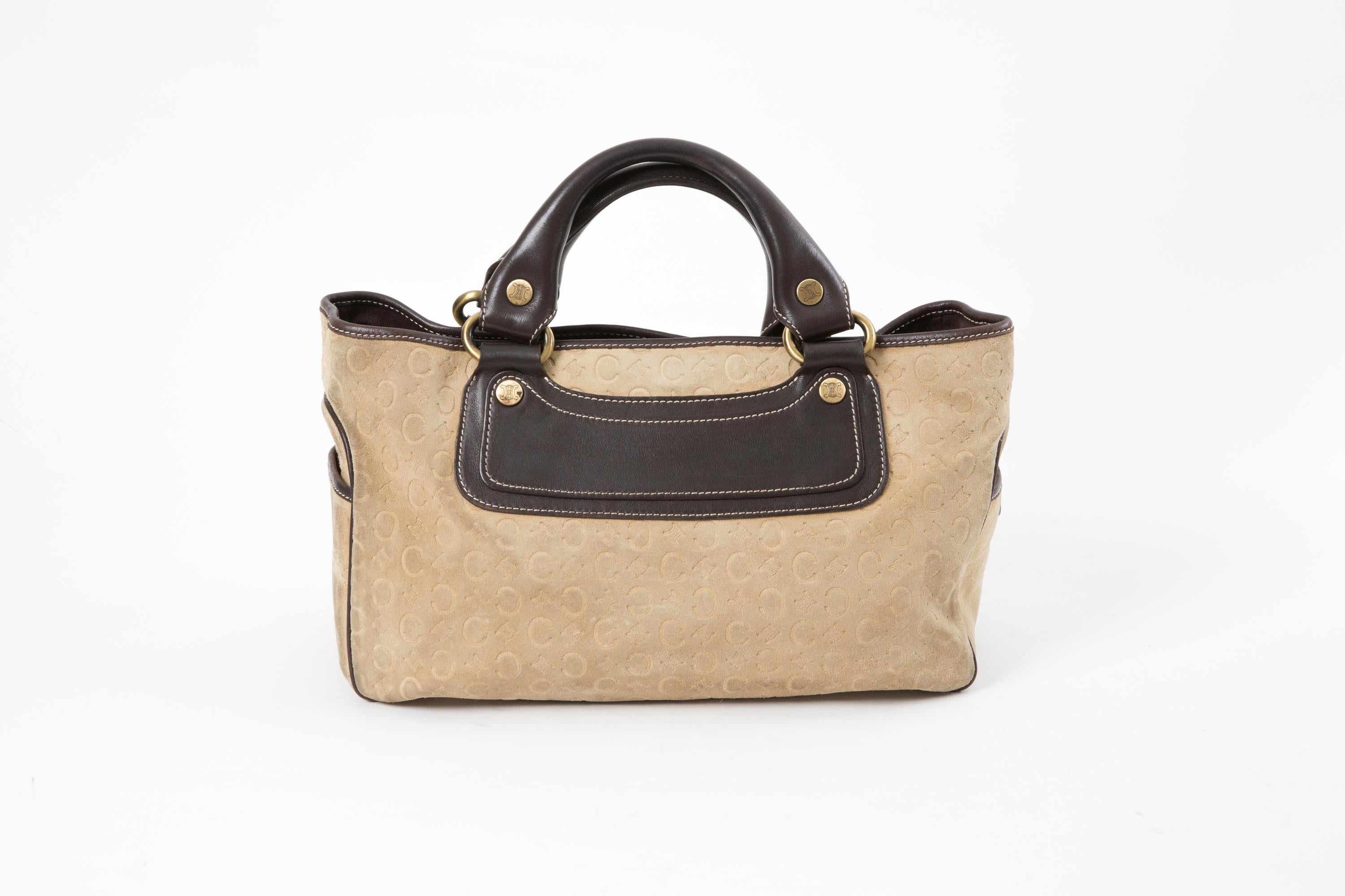 Celine Boogie Suede Triomphe Hand Bag For Sale 3