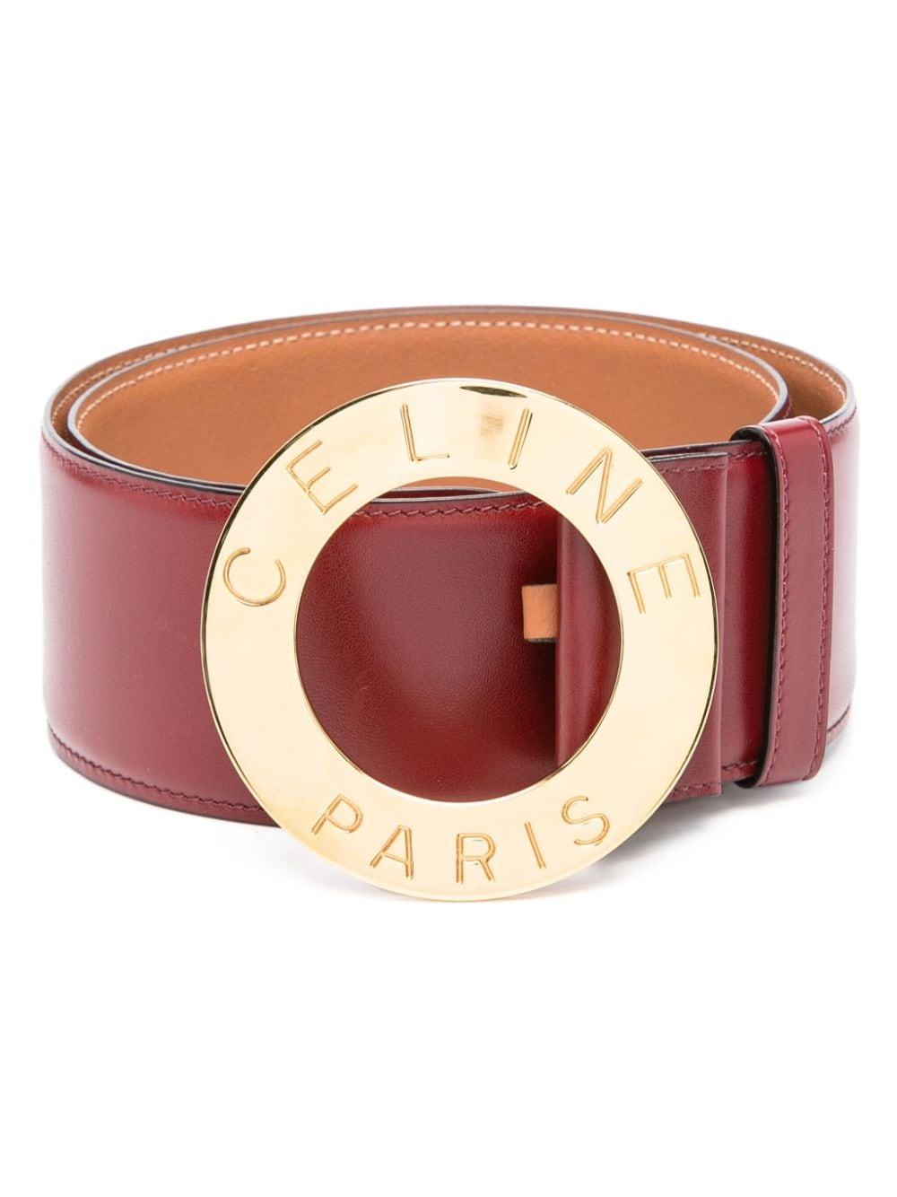 Celine Bordeaux Leather Belt In Good Condition For Sale In Paris, FR