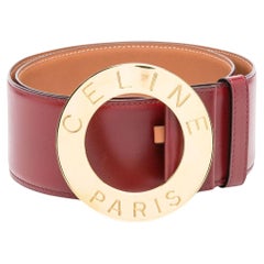 Used Celine Bordeaux Leather Belt