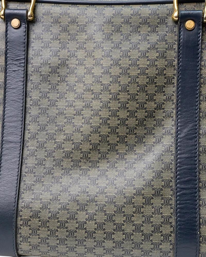 Celine 50 Vintage Triomphe Blau Duffle Bag im Angebot 5