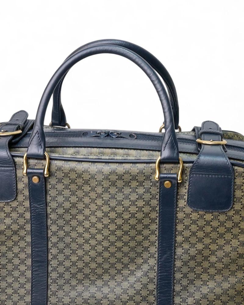 Celine 50 Vintage Triomphe Blau Duffle Bag im Angebot 6