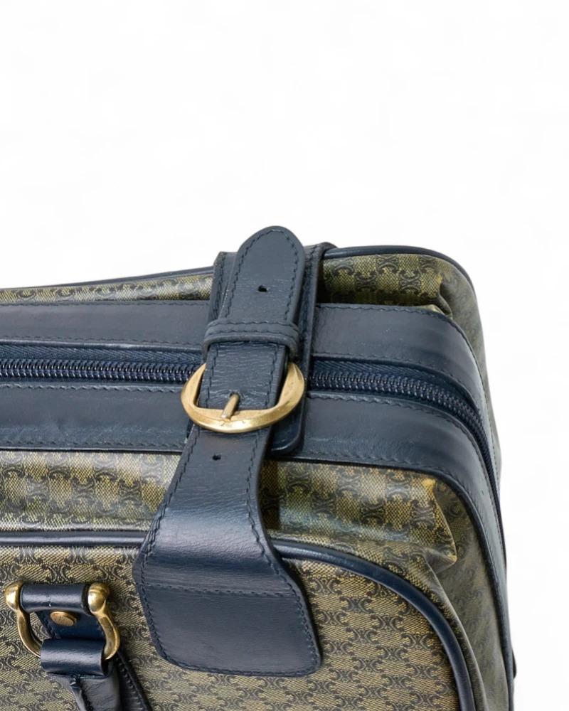 Celine 50 Vintage Triomphe Blau Duffle Bag im Angebot 7