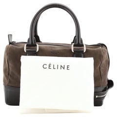 Celine Boston Bag Suede and Leather Small Black, Neutral