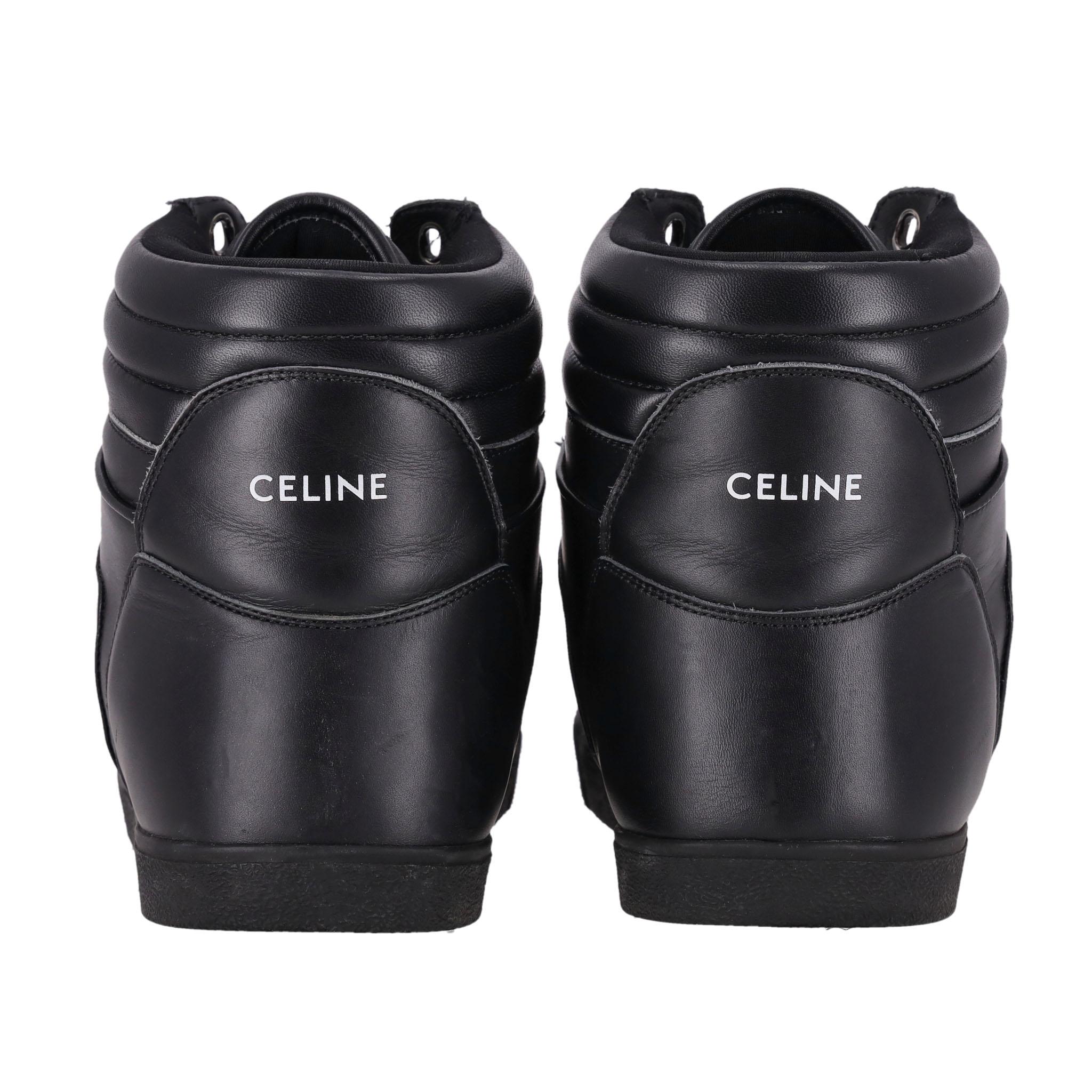 Celine Break Leather High-Top Sneakers In Good Condition For Sale In London, GB