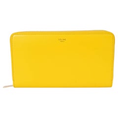 Céline Portefeuille Continental à fermeture éclair jaune vif