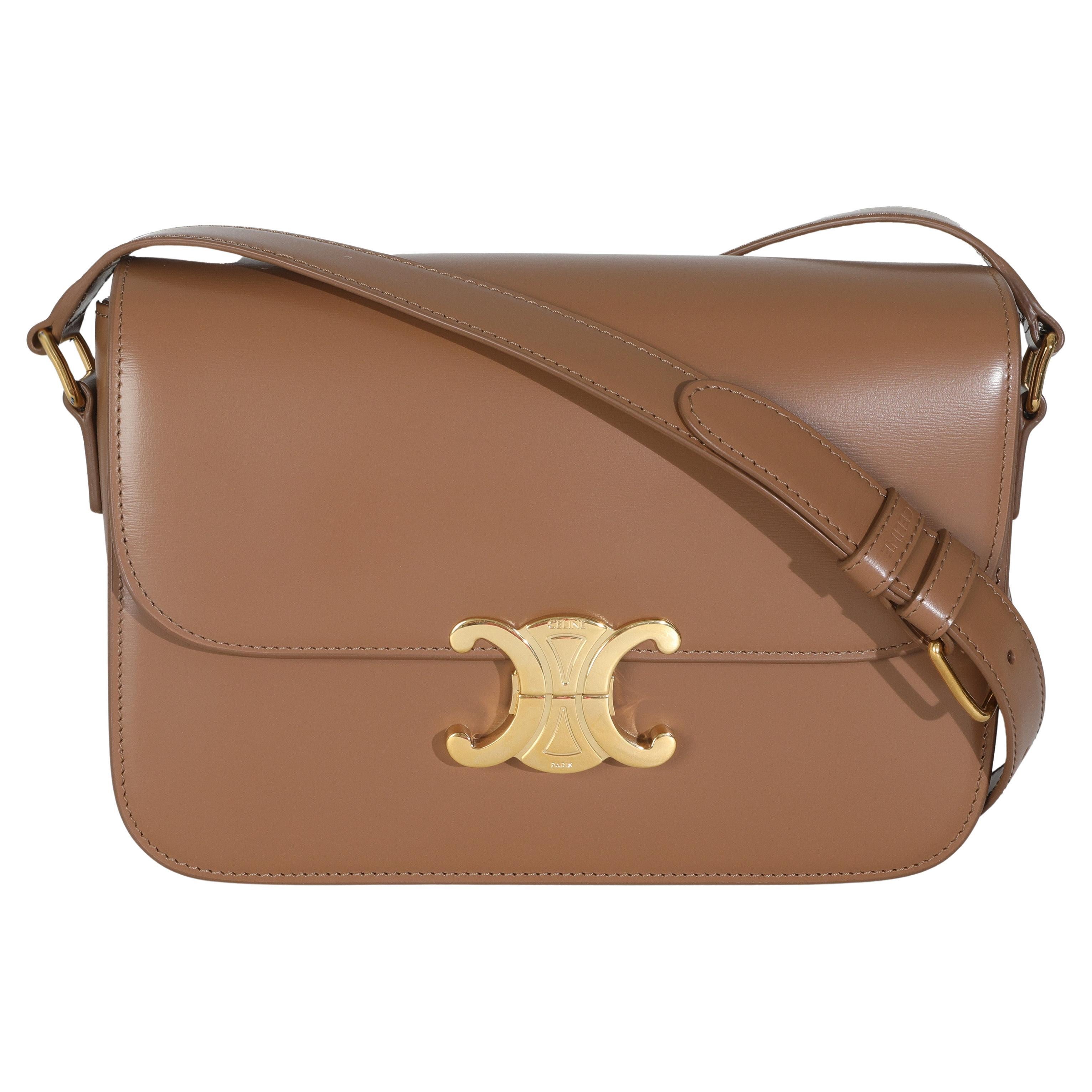 Celine Bronze Calfskin Teen Triomphe Bag