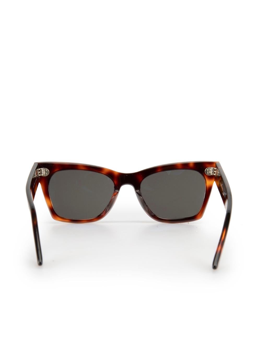 Celine Brown Angular Tortoiseshell Sunglasses In Good Condition In London, GB