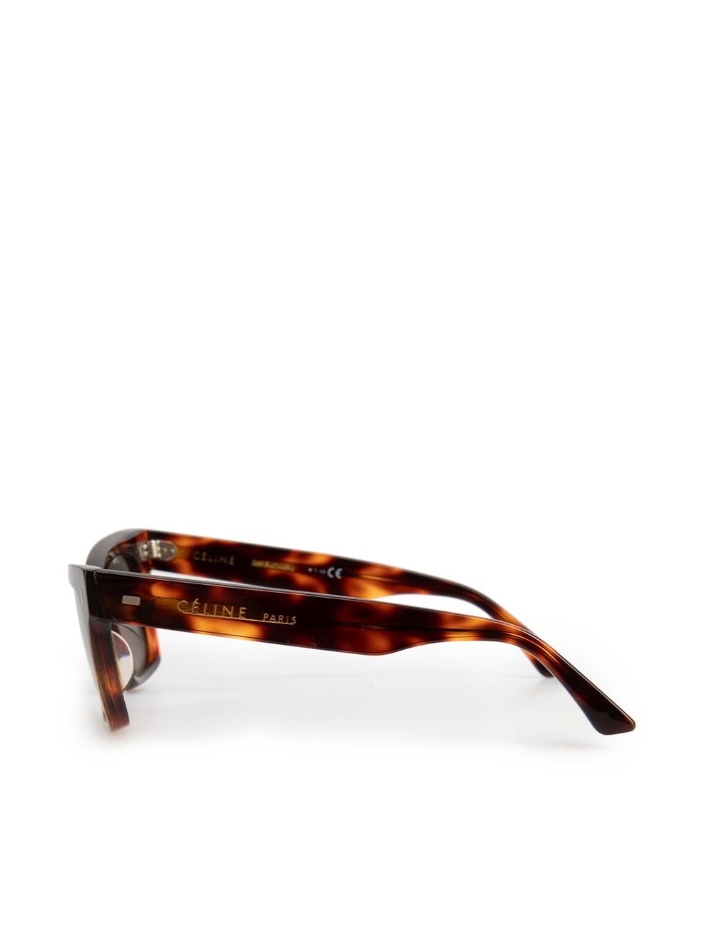 Women's Celine Brown Angular Tortoiseshell Sunglasses