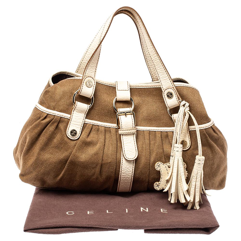 Celine Brown/Beige Canvas and Leather Boogie Tote 5