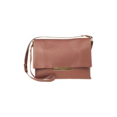 Celine Brown Calfskin Leather Blade Flap Bag