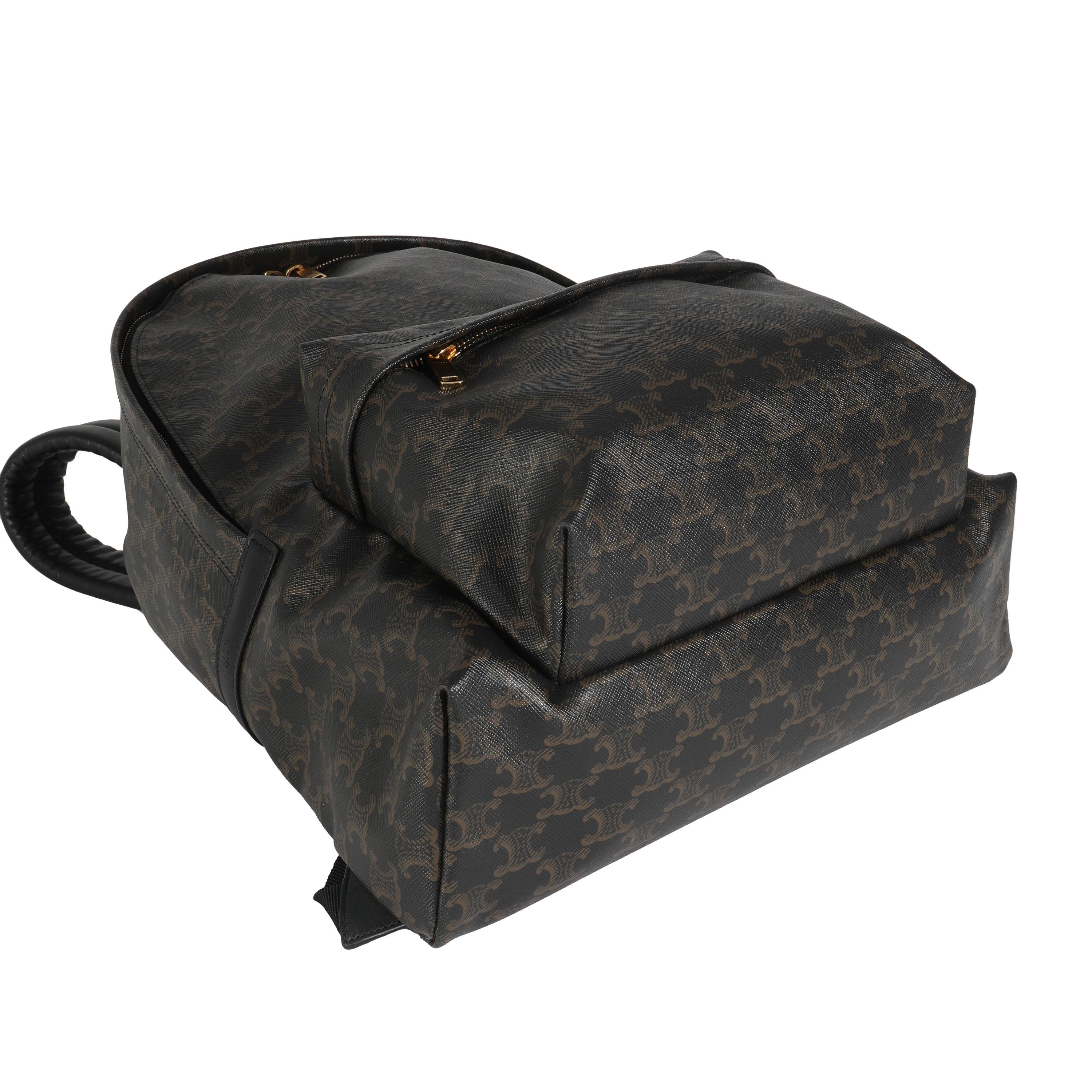 Sac à dos Triomphe moyen en toile Brown de Celine Excellent état à New York, NY