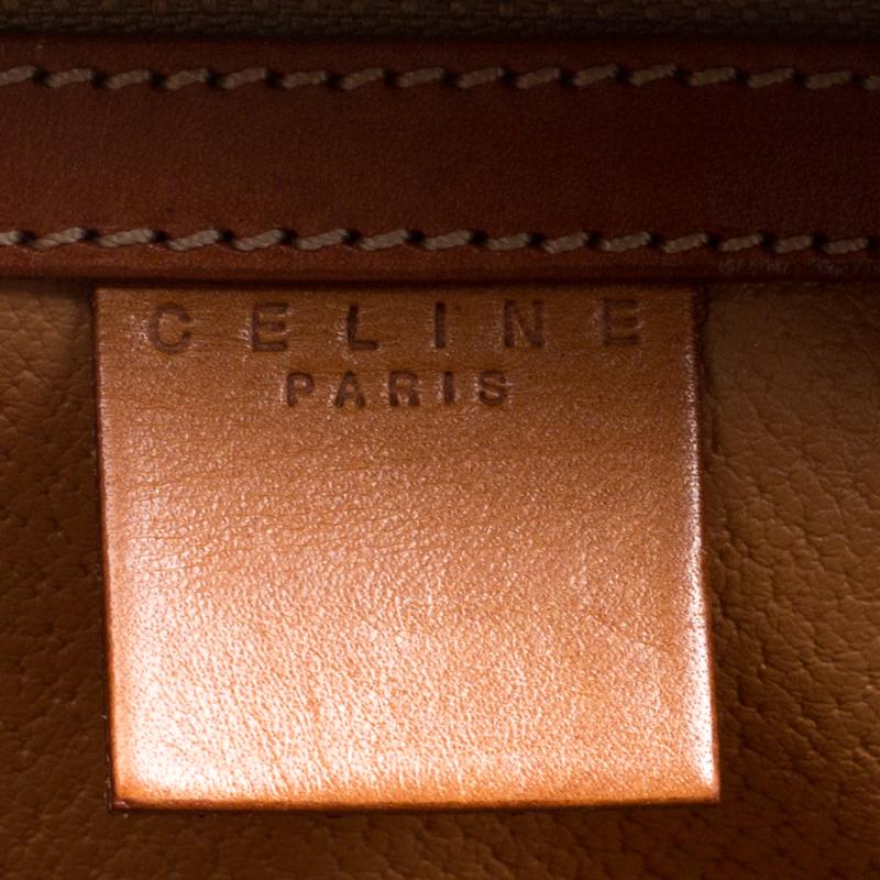 Céline Brown Coated Canvas and Leather Macadam Satchel 3