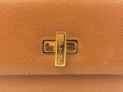 Celine brown coated canvas leather shoulder bag