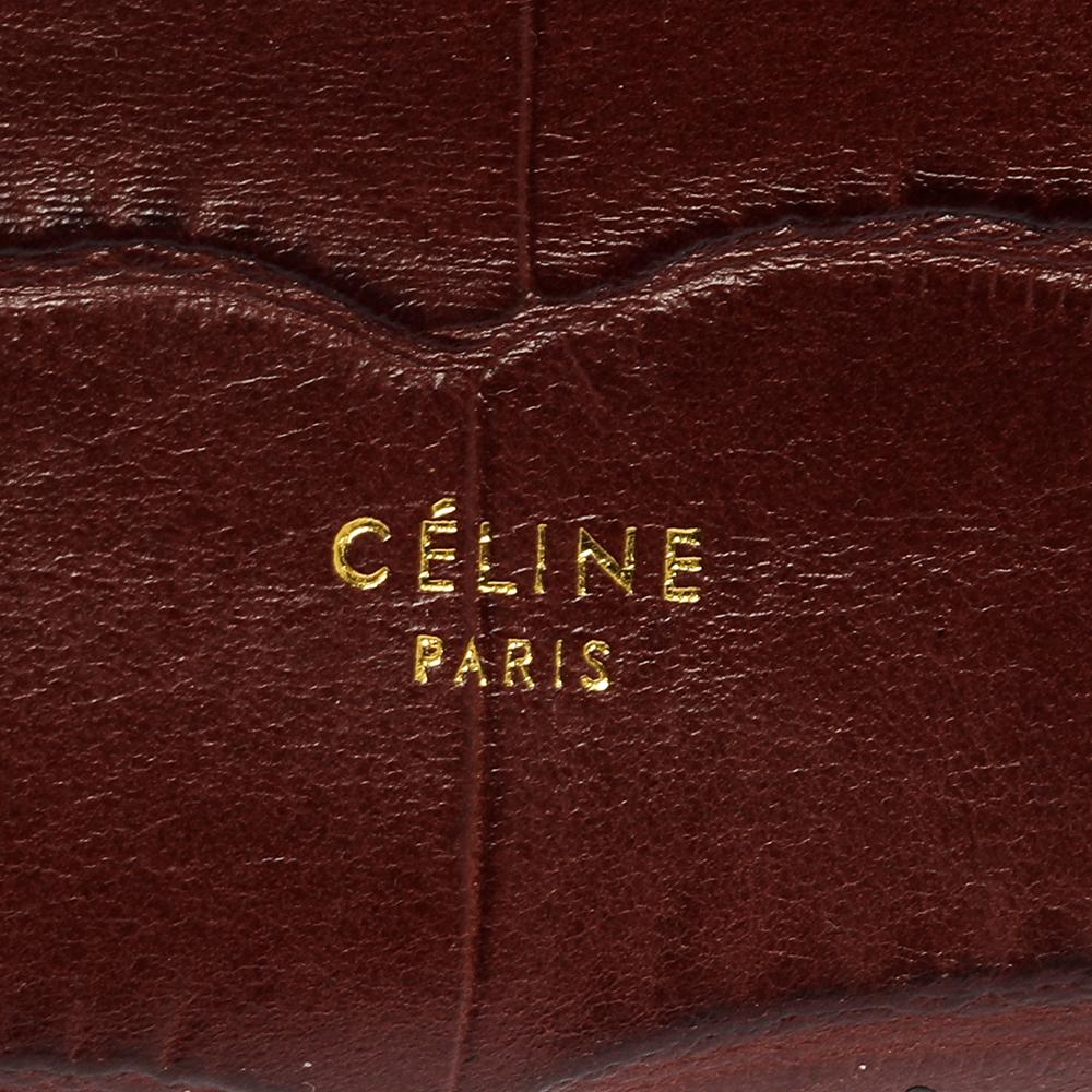 Celine Brown Croc Embossed Leather Mini Belt Bag 4
