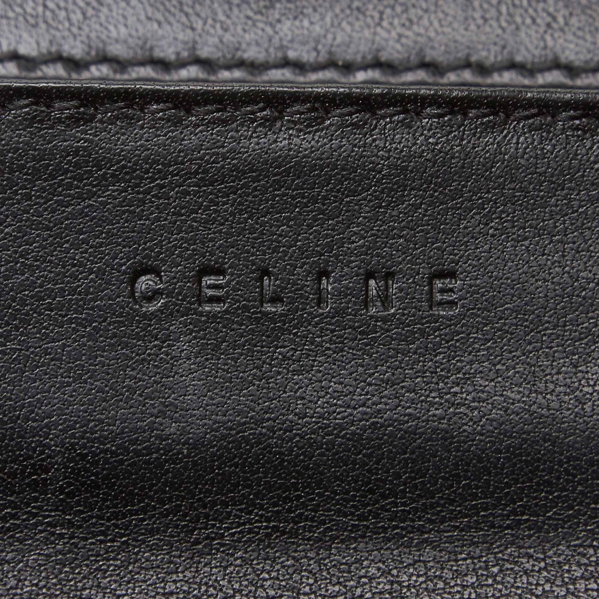 Celine Brown Dark Brown Jacquard Fabric Macadam Long Wallet France 1