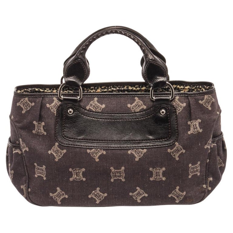 Celine Brown Denim Vintage Macadam Boogie Bag For Sale at 1stDibs