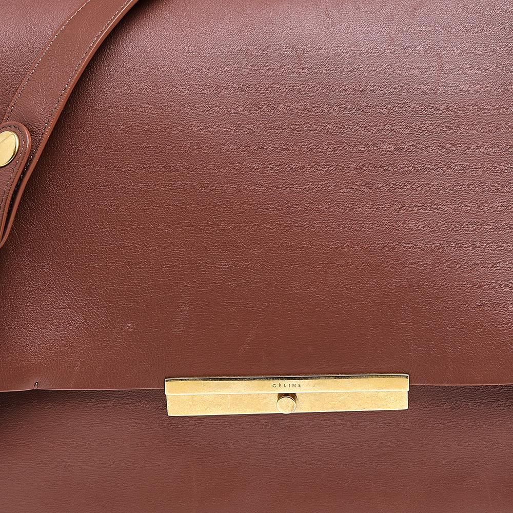 Celine Brown Leather Blade Flap Shoulder Bag 4