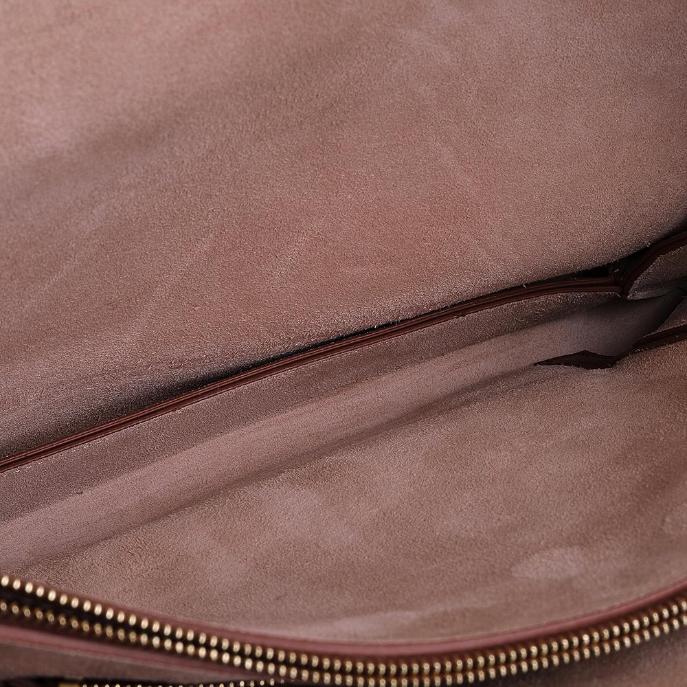 Women's Celine Brown Leather Blade Flap Shoulder Bag