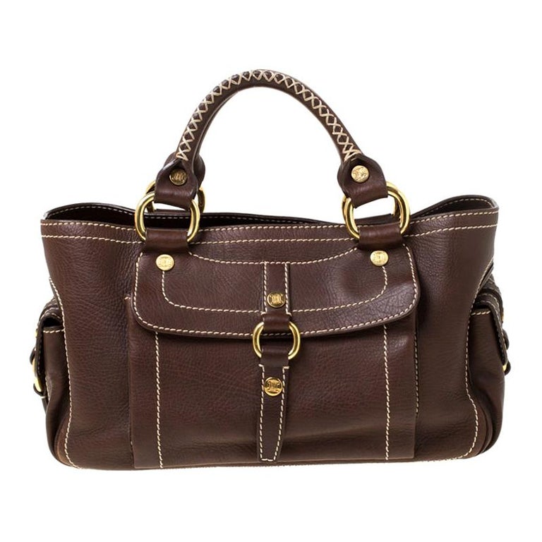 Celine Brown Leather Boogie Tote For Sale at 1stDibs