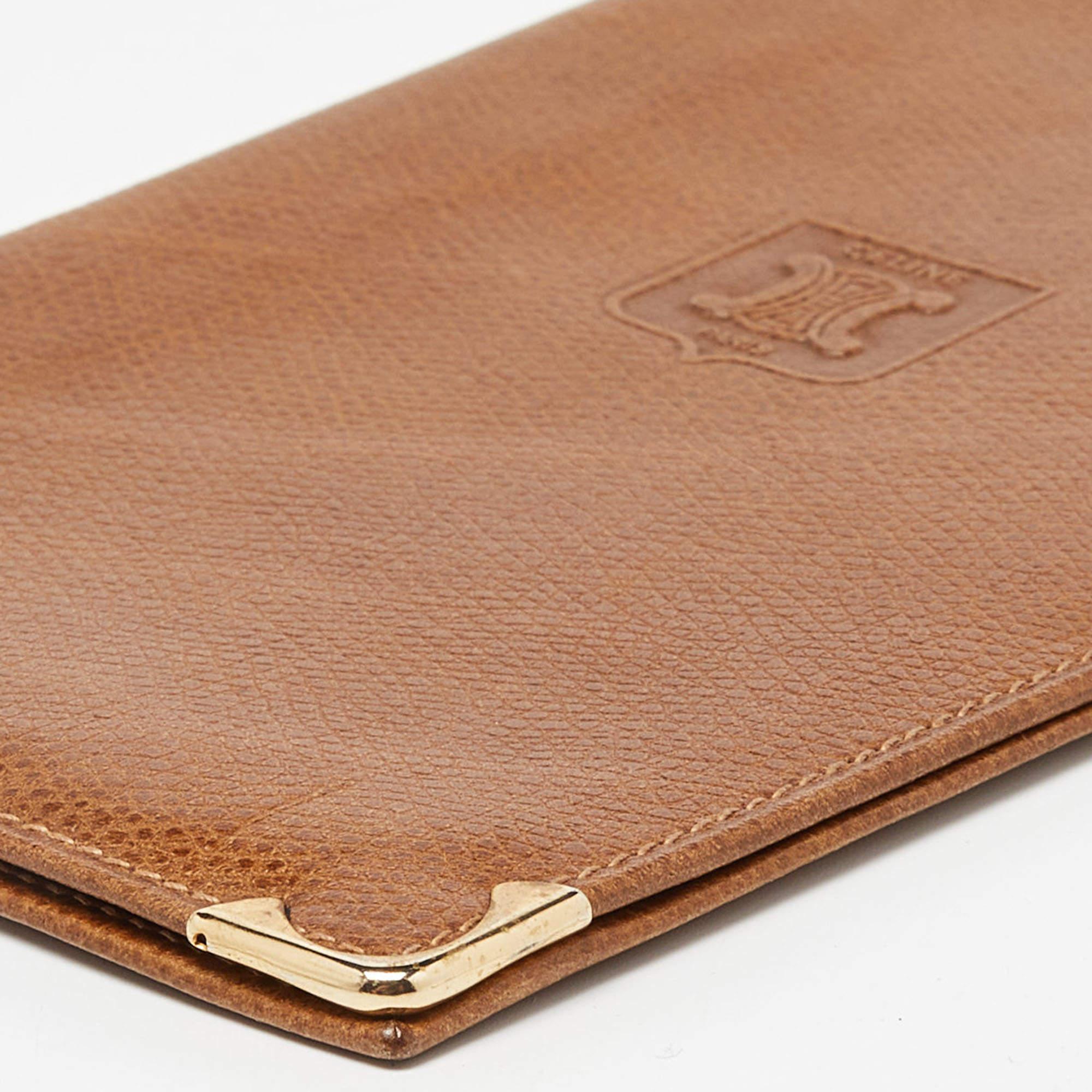 Celine Brown Leather Cheque Book Holder 6
