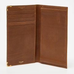 Celine Brown Leather Cheque Book Holder