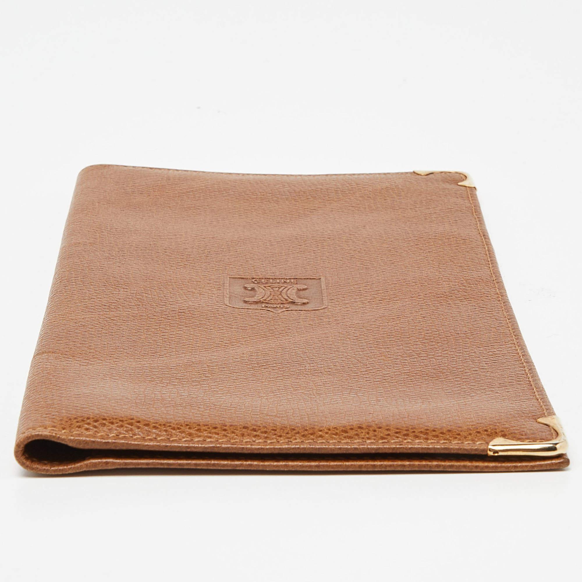 Celine Brown Leather Cheque Book Holder 2