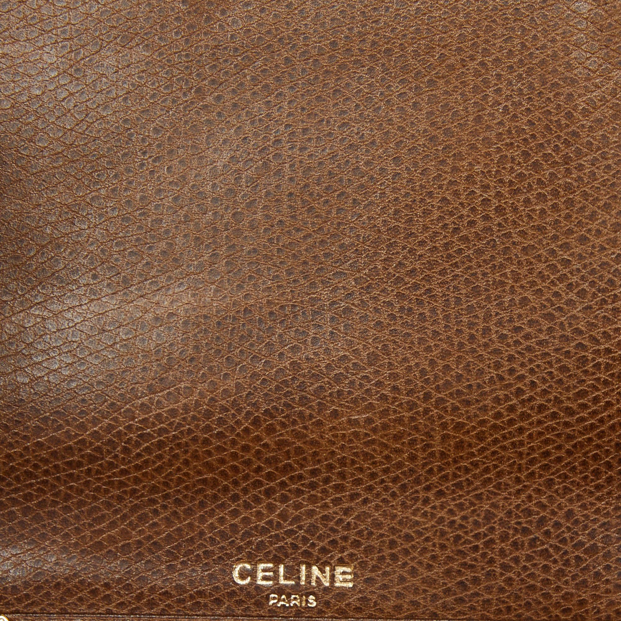 Celine Brown Leather Cheque Book Holder 4
