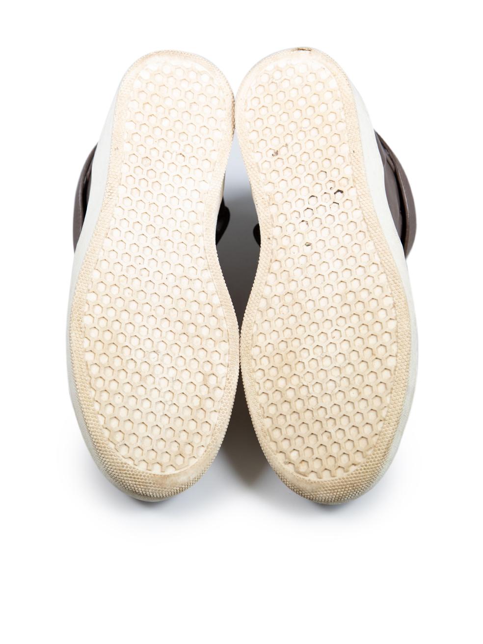 Céline Scarpe da ginnastica alte in pelle marrone Up & Up Taglia IT 39 In condizioni buone in vendita a London, GB