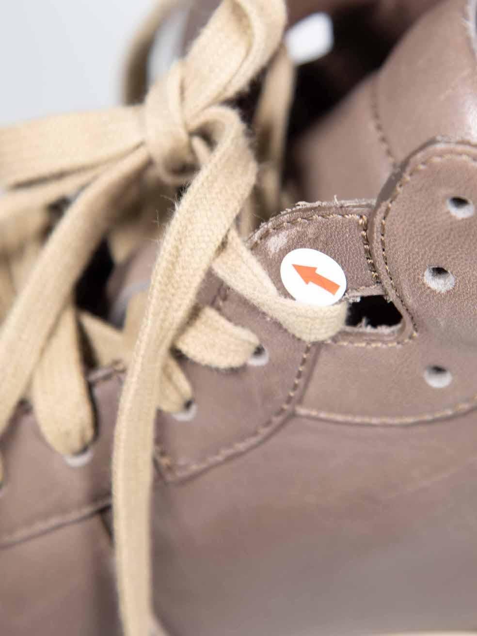 Céline Scarpe da ginnastica alte in pelle marrone Up & Up Taglia IT 39 in vendita 2