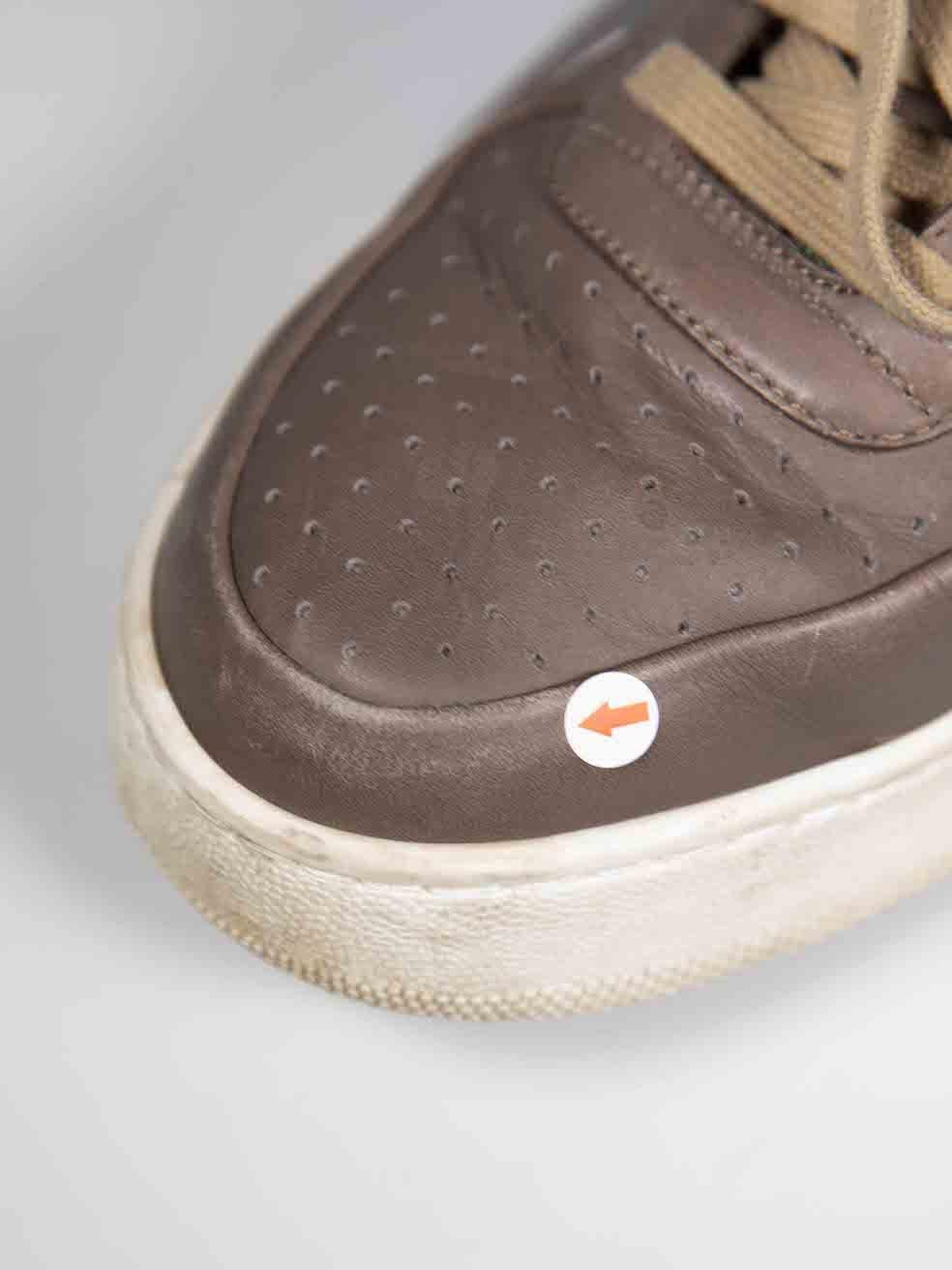 Céline Scarpe da ginnastica alte in pelle marrone Up & Up Taglia IT 39 in vendita 3