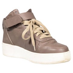 Céline Brown Leather Lace Up High Top Trainers Size IT 39