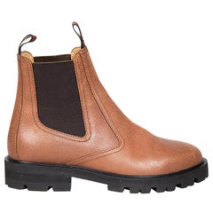 Céline Brown Leather Margaret Chelsea Boots Size IT 39