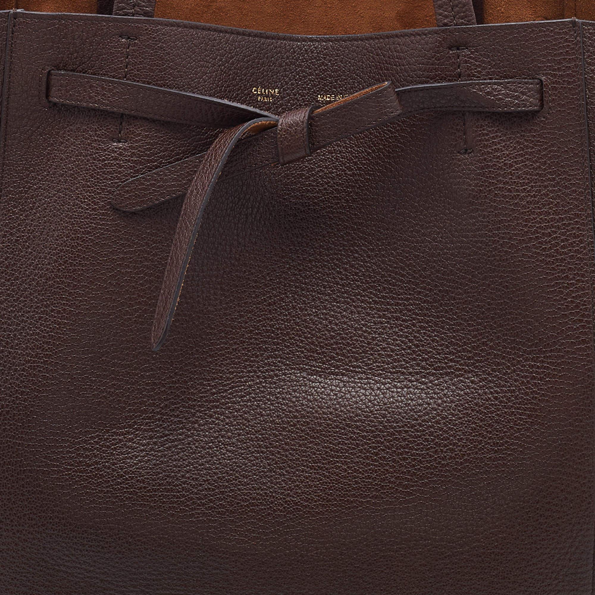 Celine Brown Leather Medium Cabas Phantom Tote 7