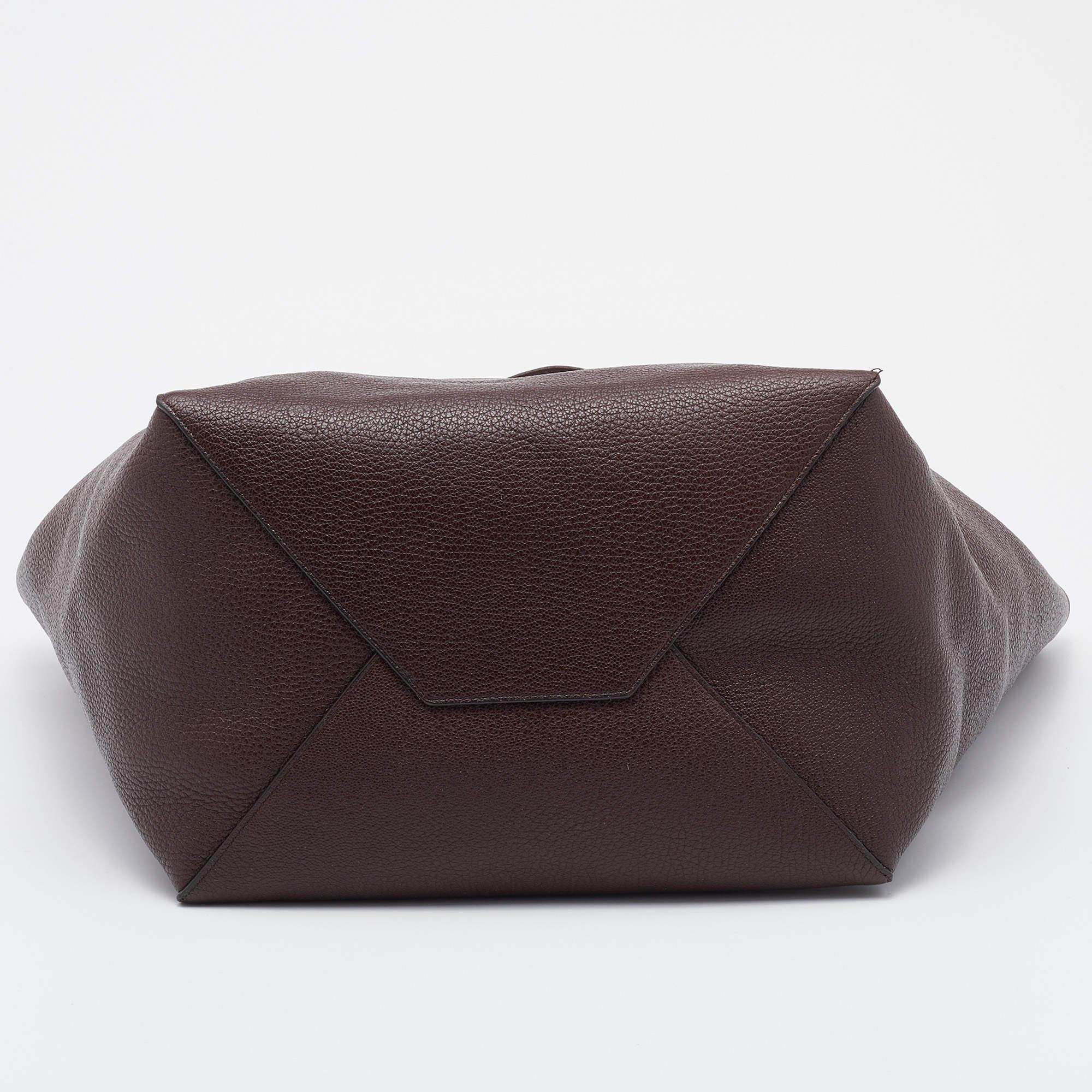 Women's Celine Brown Leather Medium Cabas Phantom Tote