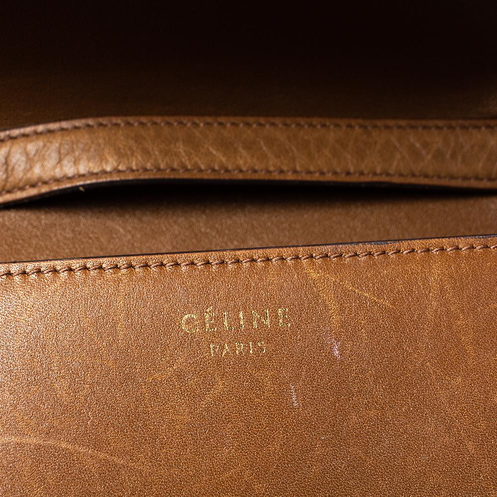 Celine Brown Leather Medium Classic Box Shoulder Bag For Sale 3