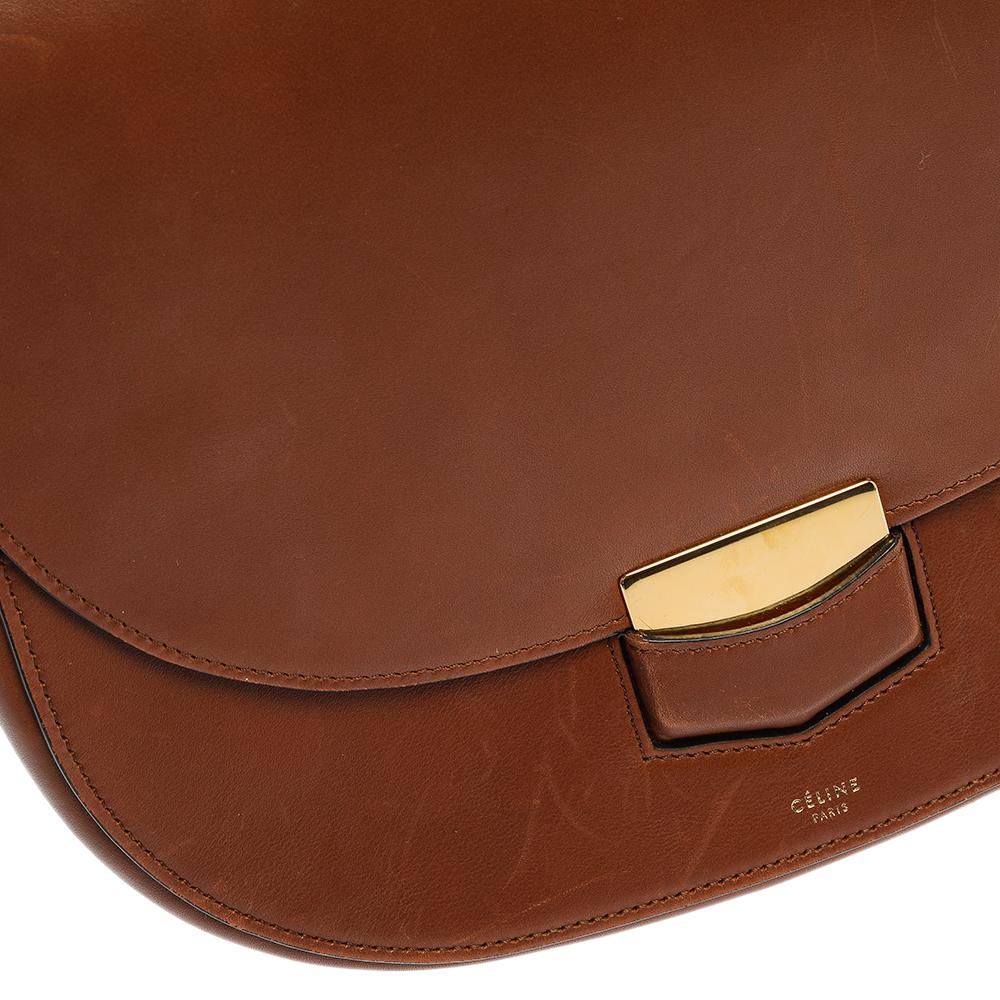 Celine Brown Leather Medium Trotteur Shoulder Bag 7