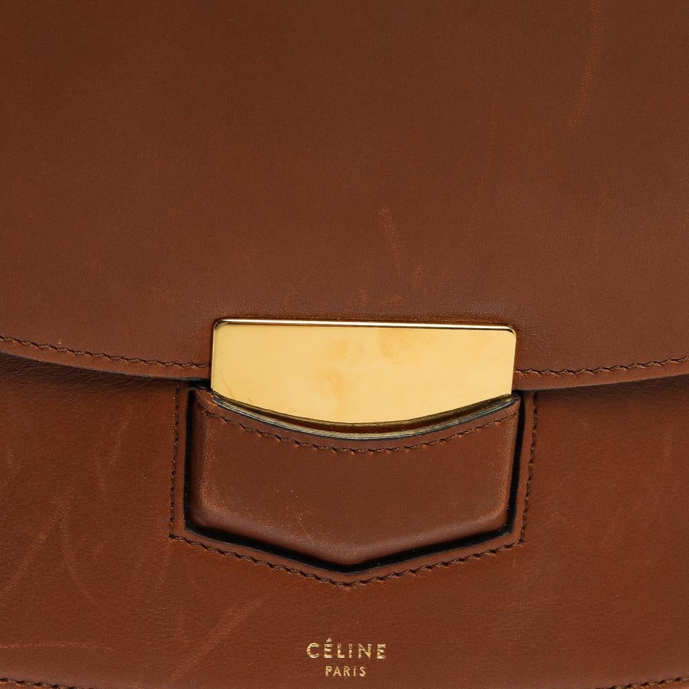 Celine Brown Leather Medium Trotteur Shoulder Bag 8