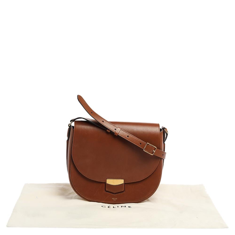 Celine Brown Leather Medium Trotteur Shoulder Bag 11