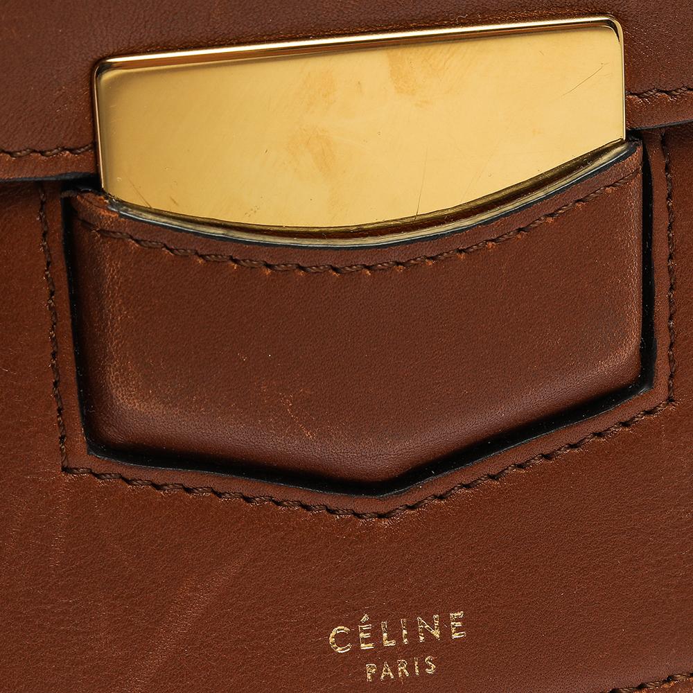 Celine Brown Leather Medium Trotteur Shoulder Bag 1