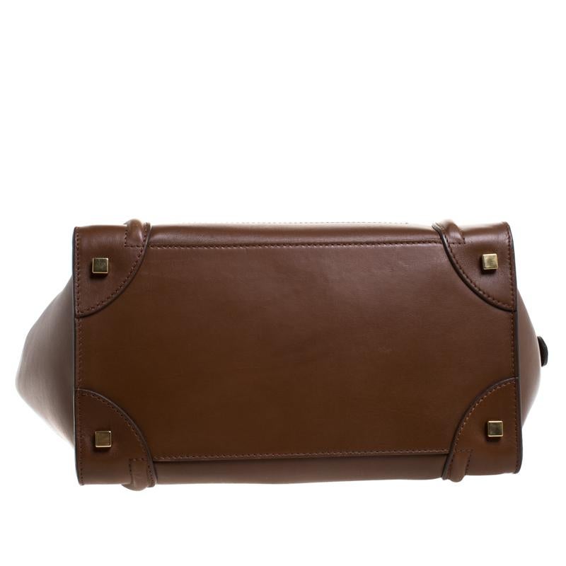 Celine Brown Leather Mini Luggage Tote 6