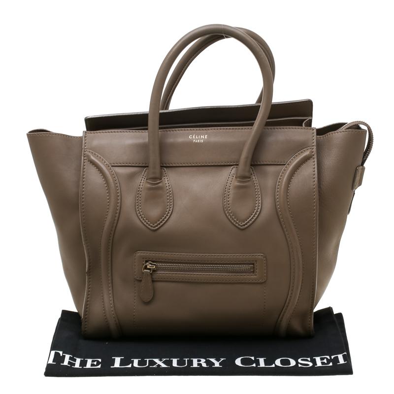 Celine Brown Leather Mini Luggage Tote 9