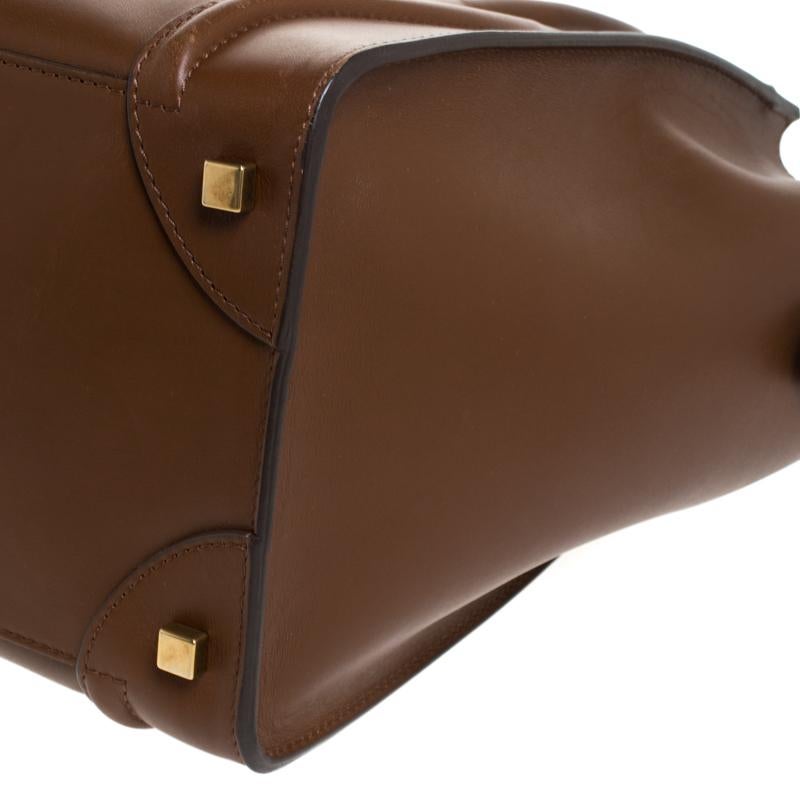 Celine Brown Leather Mini Luggage Tote 4